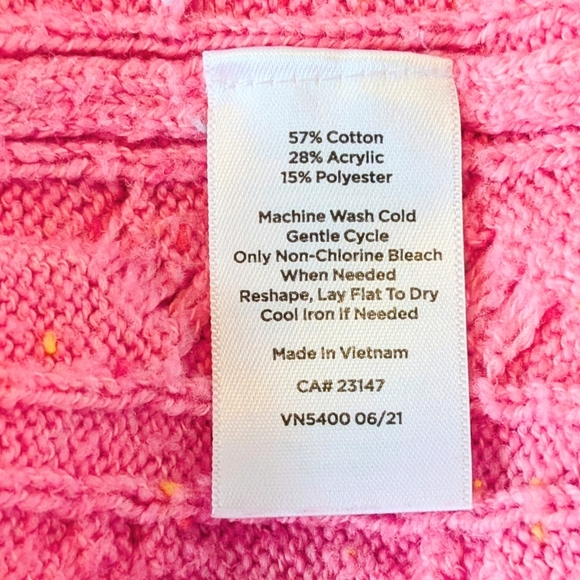 Talbots Pink Cable-Knit Crew Sweater sz XLP - Picture 9 of 12